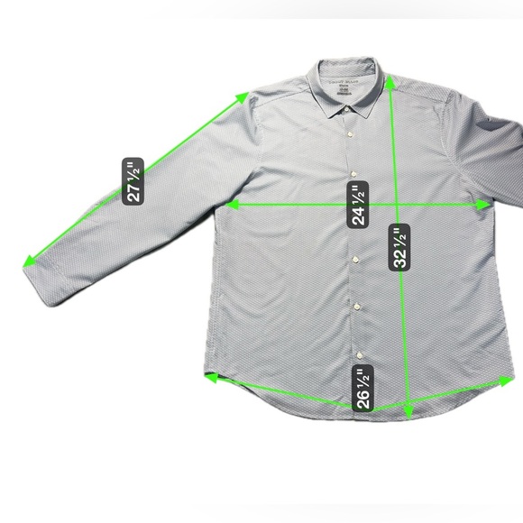 Perry Ellis Men’s 2XL Long Sleeve Shirt Blue Geometric Print Button Up - Picture 2 of 5